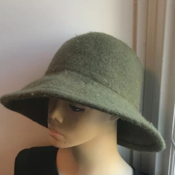 New Free People Devon wool bucket hat green Maeve - Picture 2 of 8